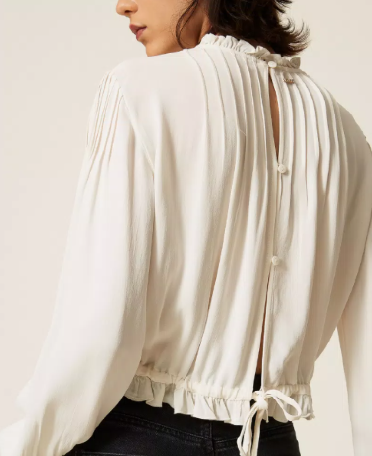 Woven blouse madreperla  madreperla